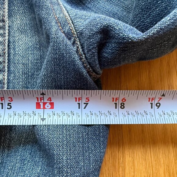 Vintage 90s Guess Size M Blue Denim Authentic Original Jeans Trucker Jacket - Picture 12 of 16